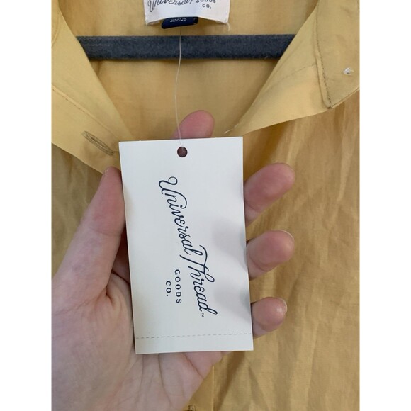 NWT Universal Thread Yellow Cotton Henley Popover Short Sleeve Blouse Size Large - Picture 6 of 11